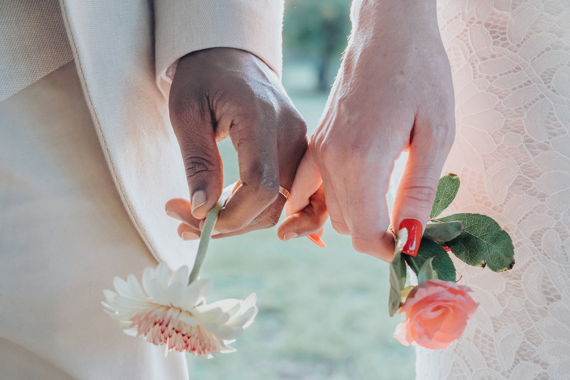 A wedding detail photographed in soft natural light